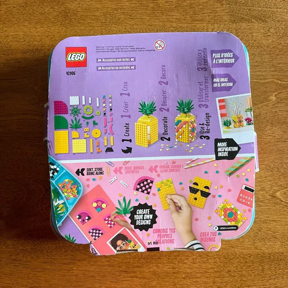 Lego Dots pineapple pencil holder set NIB